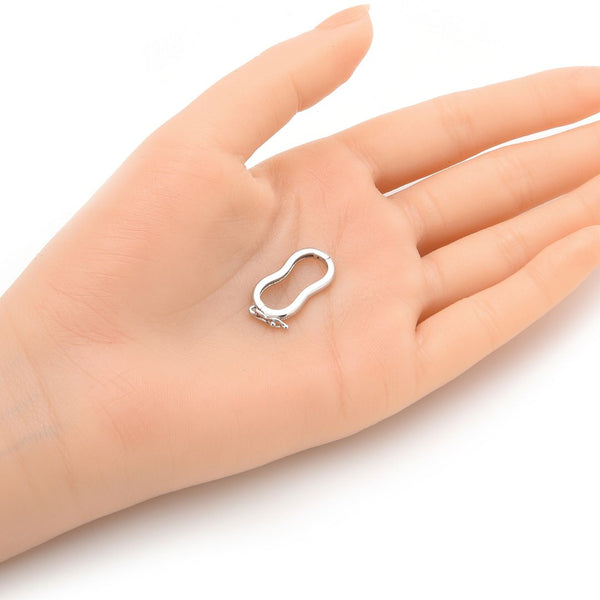 1pc Sterling Silver Twister Hinged Necklace Shortener Enhancer Clasp, Used for 9mm - 10mm Beads, SS381-1