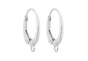 50pcs Round Hoop Huggies Leverback Earring Hooks, Open Ring, Sterling Silver Plated Brass, 14mm, CF262-1