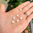 10pcs Natural AAAA Grade High Luster Half Drilled Potato Round Pearls Beads, White Cultured Freshwater Pearls, 7-8mm, Hole ID 1mm, PP4-78