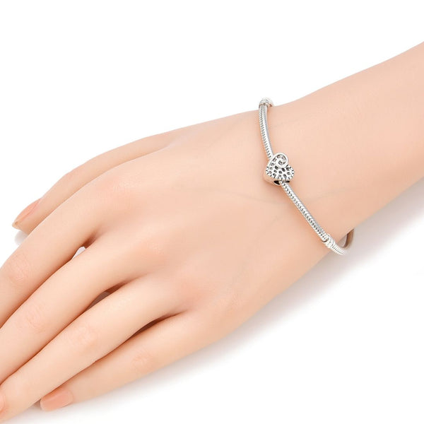 20pcs Love Heart Large Hole Beads, Hole ID 4.5mm, Antique Silver, Zinc Alloy Metal, MEC-B5