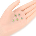 10pcs Grade A August Peridot Green Birthstone Charm Drops, Stainless Steel, Tarnish Resistant, 6mm, CCP32-8