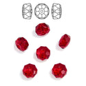 25pcs Adabele Austrian Faceted Donut Rondelle Crystal Beads #5045, Siam Red, 8mm x 5mm, Hole ID 1.2mm, SSO-805