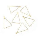 10pcs Tarnish Resistant Triangle Beading Hoops, 18K Yellow Gold Plated Brass, 50x35mm, 0.7mm/21 Gauge, BF130-3