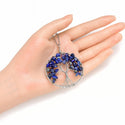 1pc Tree of Life Prosperity Necklace, Natural Blue Lapis Lazuli Gemstone Pendant, 26 inch Surgical Stainless Steel Chain, GGP9-4