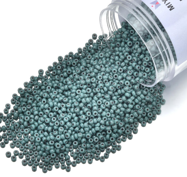 25g Miyuki Rocaille 11/0 Round Seed Bead Duracoat Opaque Eucalyptus RR-4481