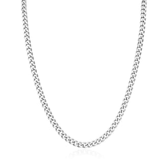 5pcs 304 Stainless Steel 3.5mm Diamond-Cut Cuban Curb Chain Necklaces (18 Inch/20 Inch/22 Inch)