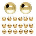 50pcs Tarnish Resistant Seamless Smooth Round Beads, 18K Yellow Gold Plated Brass, Size Selections: 6mm/8mm/10mm