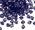 50pcs Preciosa Faceted Bicone Crystal Beads, Deep Tanzanite, 6mm, Hole ID 1mm, Pre-B634