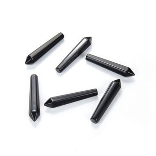 4pcs Natural Black Obsidian Gemstone Tower Wand, 52mm Loose Cut Stones, G3P-D11