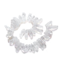 1 Strand Natural Raw Clear Crystal White Quartz Gemstone Bead Sticks, Large Drilled Stone Stone Points, 15 Inch, GA-E1