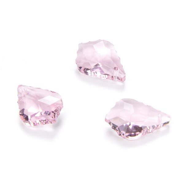 20pcs Creative Club Faceted Crystal Glass Baroque Chandelier Pendant Drops, October Pink Birthstone, 22x13mm Large, Hole ID 1mm, CCF-3