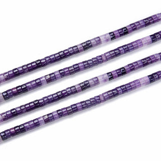 Natural Purple Mica Phosphosiderite Gemstone Heishi Tube Rondelle Beads, 4x2mm/Small, Hole ID 0.9mm, 14.5 Inch/1 Strand, GH-C15