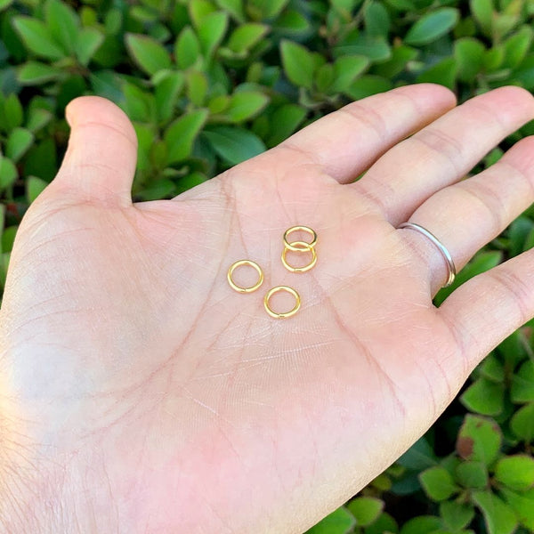 20pcs 925 Sterling Silver Open Jump Rings, Real 18K Yellow Gold Plated, 1mm/18 Gauge, Size Selections: 4/6/8/10/12mm