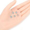 10pcs Grade A December Blue Zircon Birthstone Charm Drops, Stainless Steel, Tarnish Resistant, 6mm, CCP32-12
