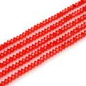 200pcs Creative Club Faceted Flat Bicone Rondelle Crystal Glass Beads #5305, Light Siam Red, 6x4mm Small, Hole ID 1mm, CC3R606
