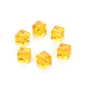 24pcs Adabele Austrian Faceted Cube Crystal Beads #5601, Light Topaz Yellow, Size Selections: 4mm/6mm/8mm