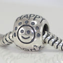 1pc Solid 925 Sterling Silver Dont worry Be Happy Charm Bead, Compatible with Pandora All Other Charm Bracelet, EC228