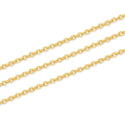 16.5 Feet Tarnish Resistant Oval Ring Rolo Cable Chain Link, 18K Yellow Gold Plated Brass, Size Selections: 3x2.5mm, 3.5x3mm, 4.3x3.3mm