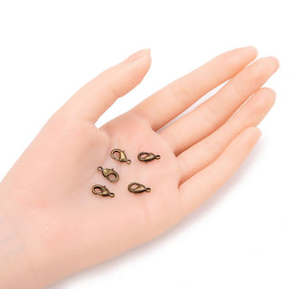 50pcs Trigger Lobster Claw Clasp, Antique Bronze Plated, Size Selections: 10mm/12mm/15mm/20mm