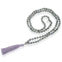 Adabele Premium 108 Mala Bead Tassel Necklace, 8mm Natural Grade A Labradorite Gemstone, Buddhist Japa Prayer Beaded Jewelry RGN2