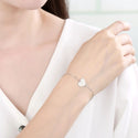 1pc 925 Sterling Silver 12mm Heart Link Cable Chain Bracelet, Tarnish Resistant White Gold Plated, Length Selections: 7 inch/7.5 inch/8 inch