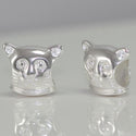 1pc Real Solid Sterling Silver I Love Cat Charm Bead, Compatible with Pandora All Other Charm Bracelets, EC170