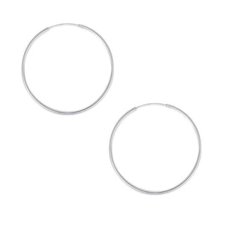 1 Pair Real 925 Sterling Silver Round Circle Hoop Earrings, 20mm/0.8 Inch, SSE86-2