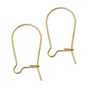 10pcs 925 Sterling Silver Kidney Earring Hooks, Real 18K Yellow Gold Plated, 0.7mm/21 Gauge, Length Selections: 18mm/25mm/36mm