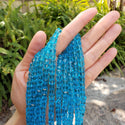 100pcs Creative Club Faceted Cube Crystal Glass Beads, Aqua Blue, 6mm, Hole ID 1mm, CCC610