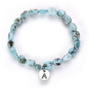 1 Strand Stretch Natural Blue Larimar Free Form Gemstone Bracelet, 7-10mm Beads, Length Selections: 7 inch/7.5 inch