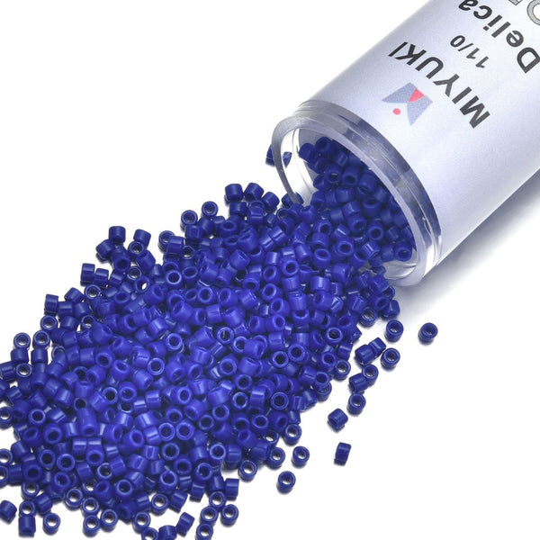 30g Miyuki Delica 11/0 Seed Beads, Opaque Cobalt Blue DB726