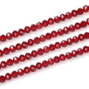 140pcs Creative Club Faceted Rondelle Crystal Glass Beads, Siam Red, 8x6mm, Hole ID 1.1mm, CCR805