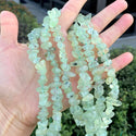Natural Green Prehnite Crystal Gemstone Flat Coin Chip Beads, Irregular, 7mm-10mm, Hole ID 1mm, 15 Inch/1 Strand, GZ7-7