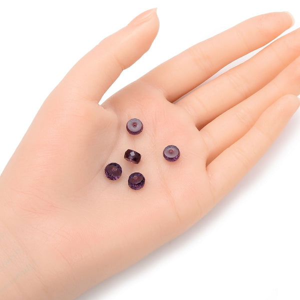 25pcs Adabele Austrian Faceted Heishi Rondelle Crystal Beads, Purple Velvet, 8x4mm, Hole ID 1mm, SSV-827 - image 2