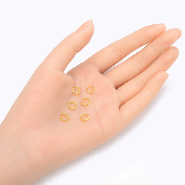 20pcs 925 Sterling Silver Split Jump Rings, Real 18K Yellow Gold Plated, 0.7mm/21 Gauge, Size Selections: 5/6/7/8/10/12mm