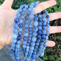 Natural Blue Aventurine Gemstone Round Beads, 1 Strand/15 Inch, Size Selections: 4mm/6mm/8mm/10mm