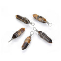 4pcs Natural Yellow Tiger Eye Gemstone Pendants, 38mm Loose Bullet Point Stone Drops, G2P-E1