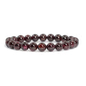 1 Strand Stretch Natural Dark Red Garnet Beaded Gemstone Bracelet, 8mm Bead, Length Selections: 7 inch/7.5 inch/8 inch/8.5 inch