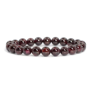 1 Strand Stretch Natural Dark Red Garnet Beaded Gemstone Bracelet, 8mm Bead, Length Selections: 7 inch/7.5 inch/8 inch/8.5 inch