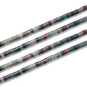 Natural Indian Agate Gemstone Heishi Tube Rondelle Beads, 4x2mm/Small, Hole ID 0.9mm, 14.5 Inch/1 Strand, GH-C13