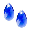 20pcs Creative Club Faceted Crystal Glass Pear Chandelier Pendant Drops, September Sapphire  Blue Birthstone, 22x13mm Large, Hole ID 1mm, CCE-13