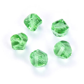 24pcs Adabele Austrian Faceted Helix Spiral Irregular Crystal Beads #5020, Peridot Green, 8mm, Hole ID 1.1mm, SSH-816