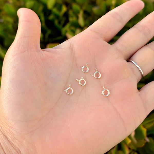10pc Real 1/20 14K Gold Filled Small Springring Clasps, Closed Jump Ring, Size Selections: 5mm/6mm