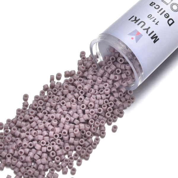 30g Miyuki Delica 11/0 Seed Beads, Opaque Mauve DB728