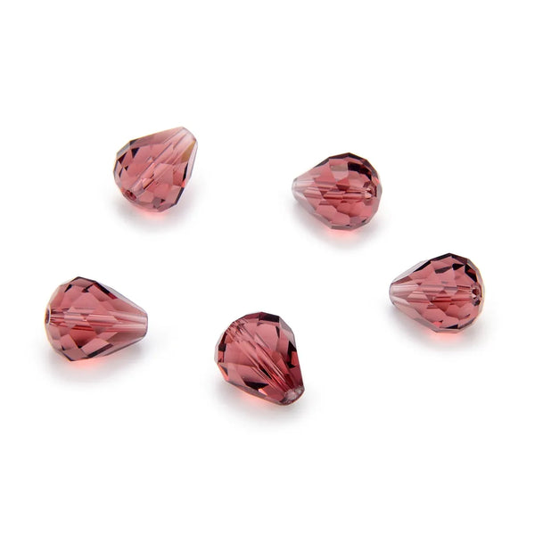24pcs Adabele Austrian Faceted Teardrop Crystal Beads #5500, Amethyst, 12mm x 10mm, Hole ID 1.2mm, SST-1211