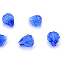 24pcs Adabele Austrian Faceted Teardrop Crystal Beads #5500, Sapphire Blue, 12mm x 10mm, Hole ID 1.2mm, SST-1213