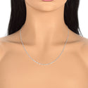 1pc 925 Sterling Silver Singapore Link Chain Necklace, 1.4mm, Length Selections: 18 inch/20 inch/22 inch