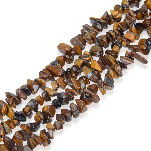 Natural Golden Yellow Tigers Eye Gemstones Chip Beads, Free Form, 5mm-8mm, Hole ID 1mm, 1 Strand/31 Inch, GZ1-7