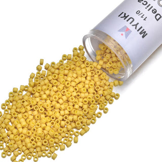 30g Miyuki Delica 11/0 Seed Beads, Opaque Matte Glazed Pineapple DB2284