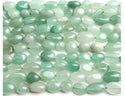 Natural Green Aventurine Gemstone Oval Tumbled Pebble Beads, Irregular, 6mm to 8mm, Hole ID 1mm, 15 Inch/1 Strand, GZ11-49